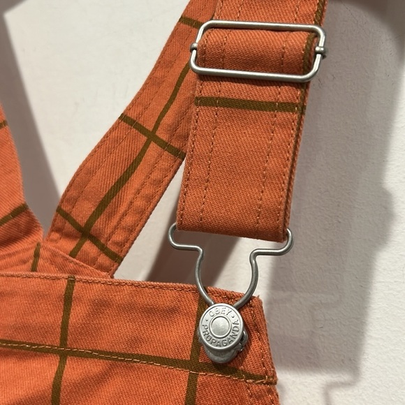 Obey Estate Overall Dress Cotton Blend Denim Window Pane Print Checkered mini - Picture 2 of 7